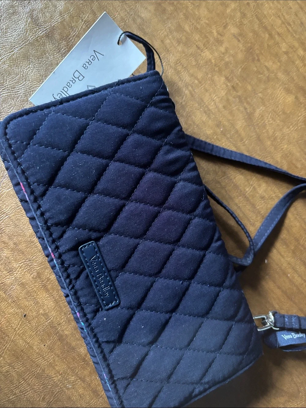 Vera Bradley Quilted Navy Crossbody Wristlet Bag